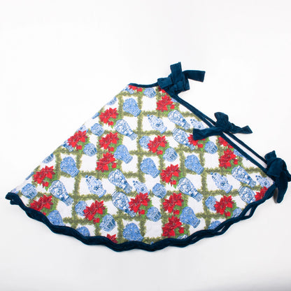 Poinsettias Quilted Tree Skirt