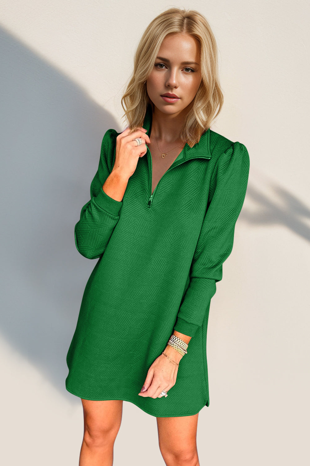 Quarter Zip Long Sleeve Dress