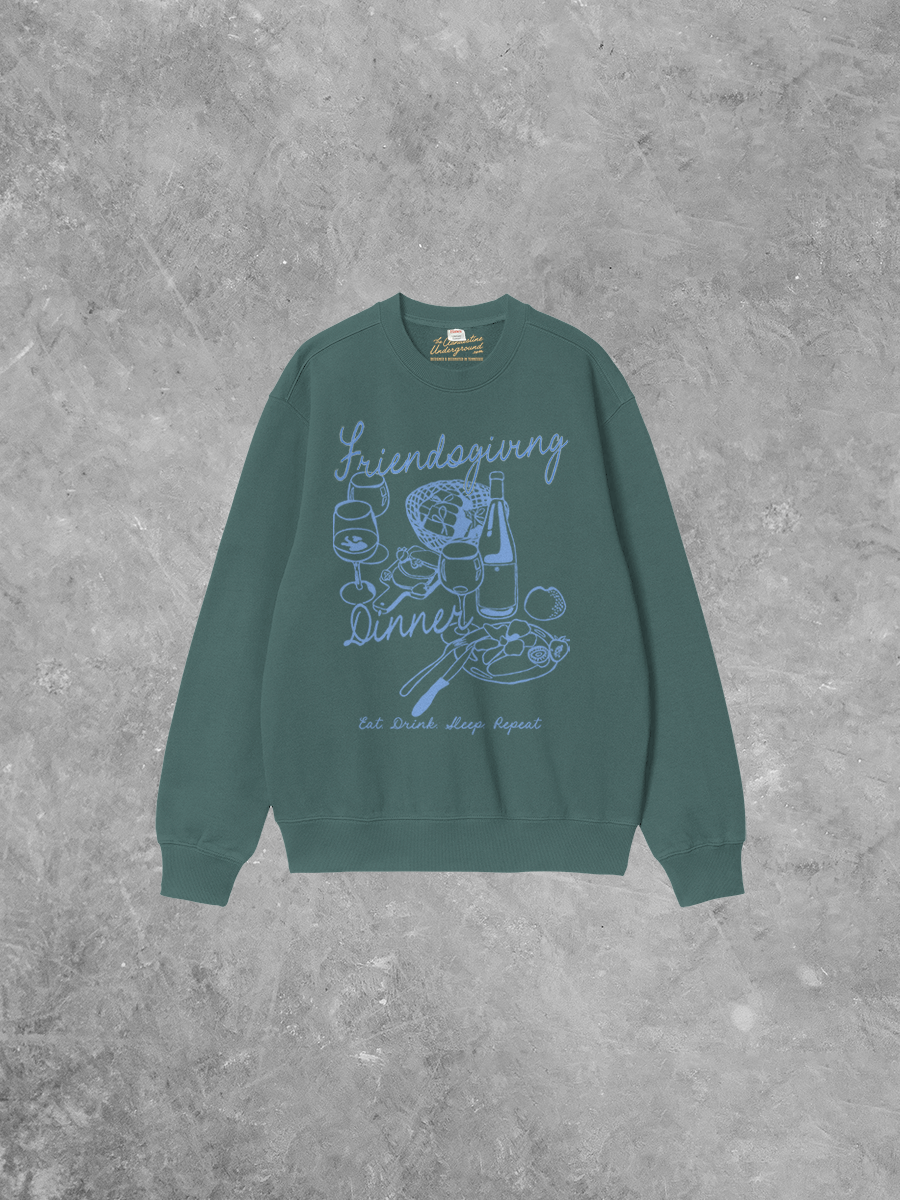 Underground Original Design: Friendsgiving Dinner Boxy Cotton Sweatshirt