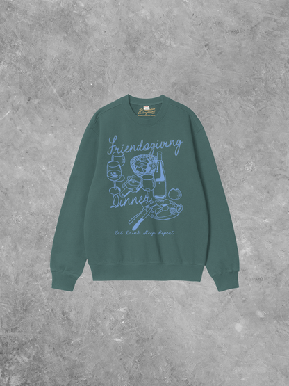Underground Original Design: Friendsgiving Dinner Boxy Cotton Sweatshirt