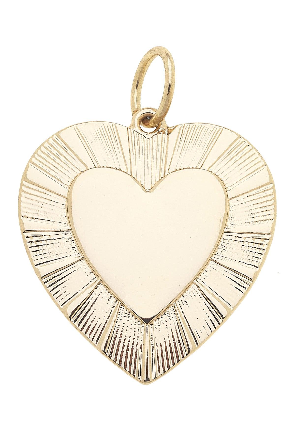 Glowing Heart Charm in Shiny Gold