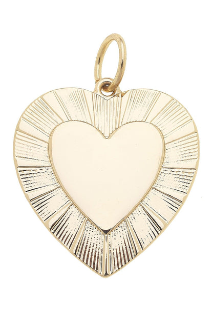 Glowing Heart Charm in Shiny Gold