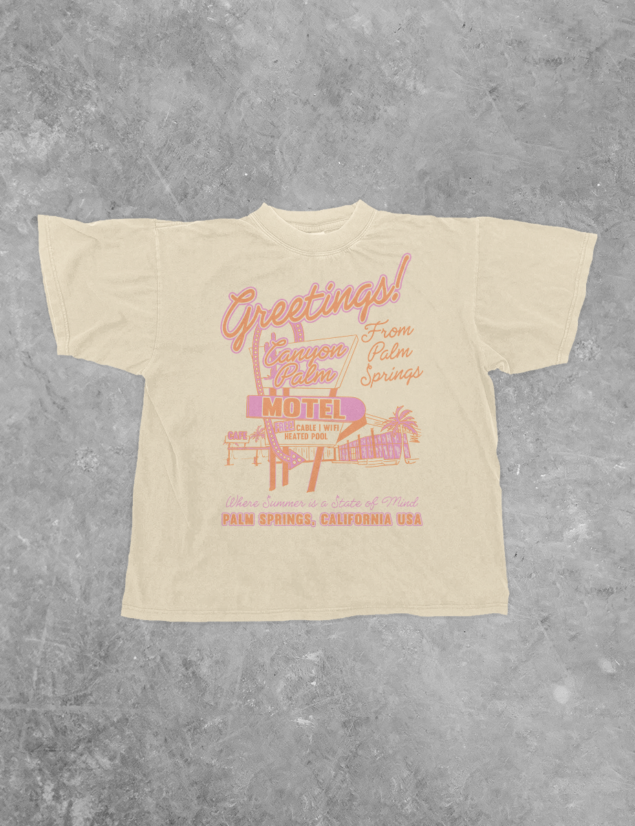 Underground Original Design: Greetings! Canyon Palms Boxy Cotton TShirt