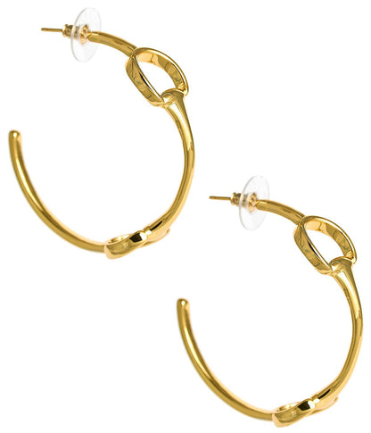 Horsebit Gold Hoop - 18k Gold Plated