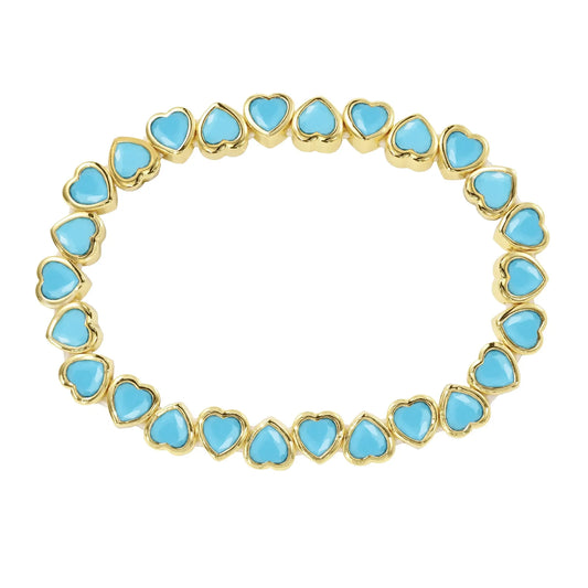 Stretchy Bezel Heart Bracelet