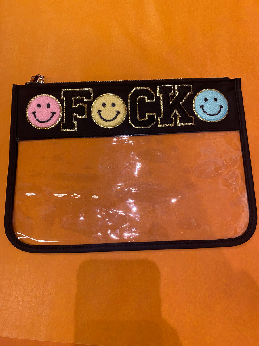 F*** Happy Face Clear Pouch