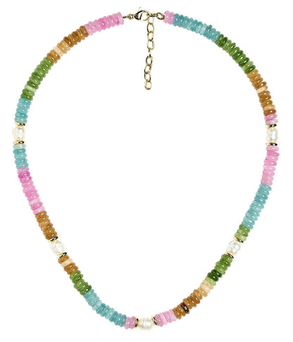 Jenny - Quartz Beaded Necklace with freshwater Pearl