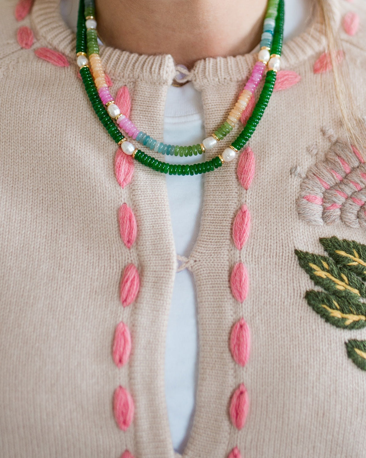 Jenny - Quartz Beaded Necklace with freshwater Pearl