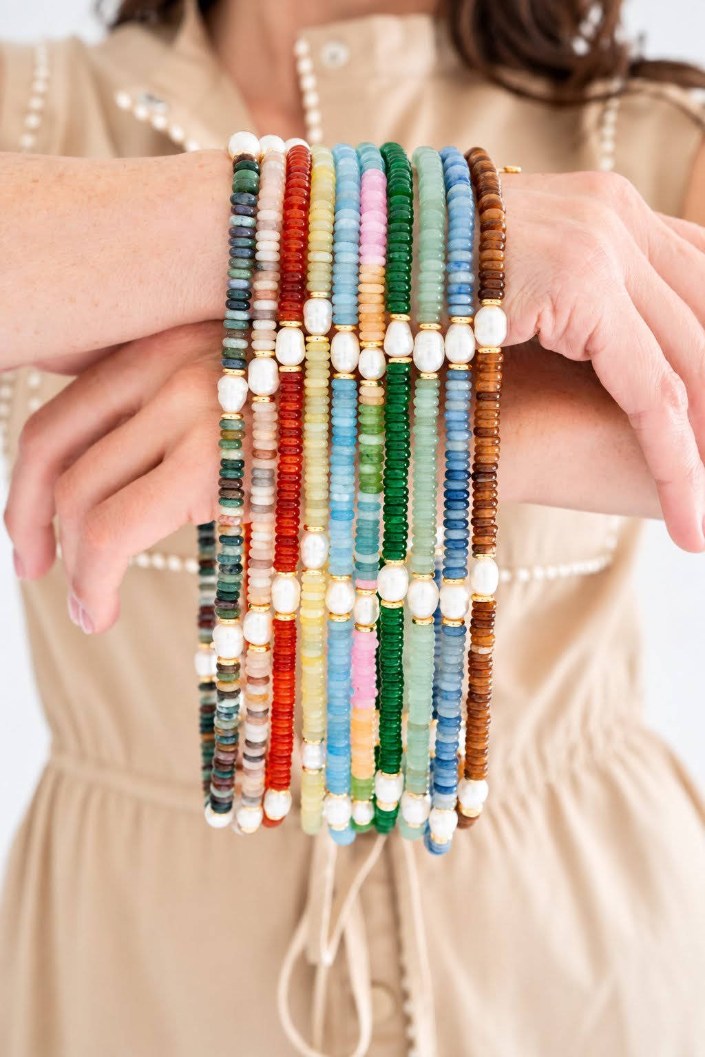 Jenny - Quartz Beaded Necklace with freshwater Pearl