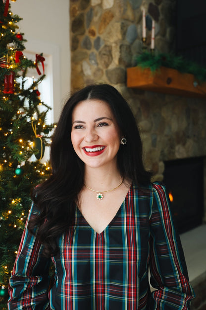 Kelly- Emerald  Stud Earrings- 18k Gold Plated - Belle of the Ball Collection