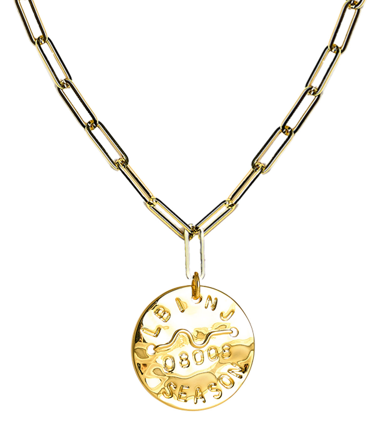 Beach Tag Charm Necklace – 18k Gold Plated