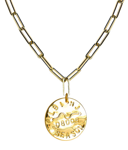 Beach Tag Charm Necklace – 18k Gold Plated