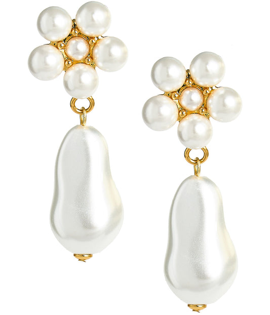 Maeve Pearl Drop Earring - 18k Gold Plated