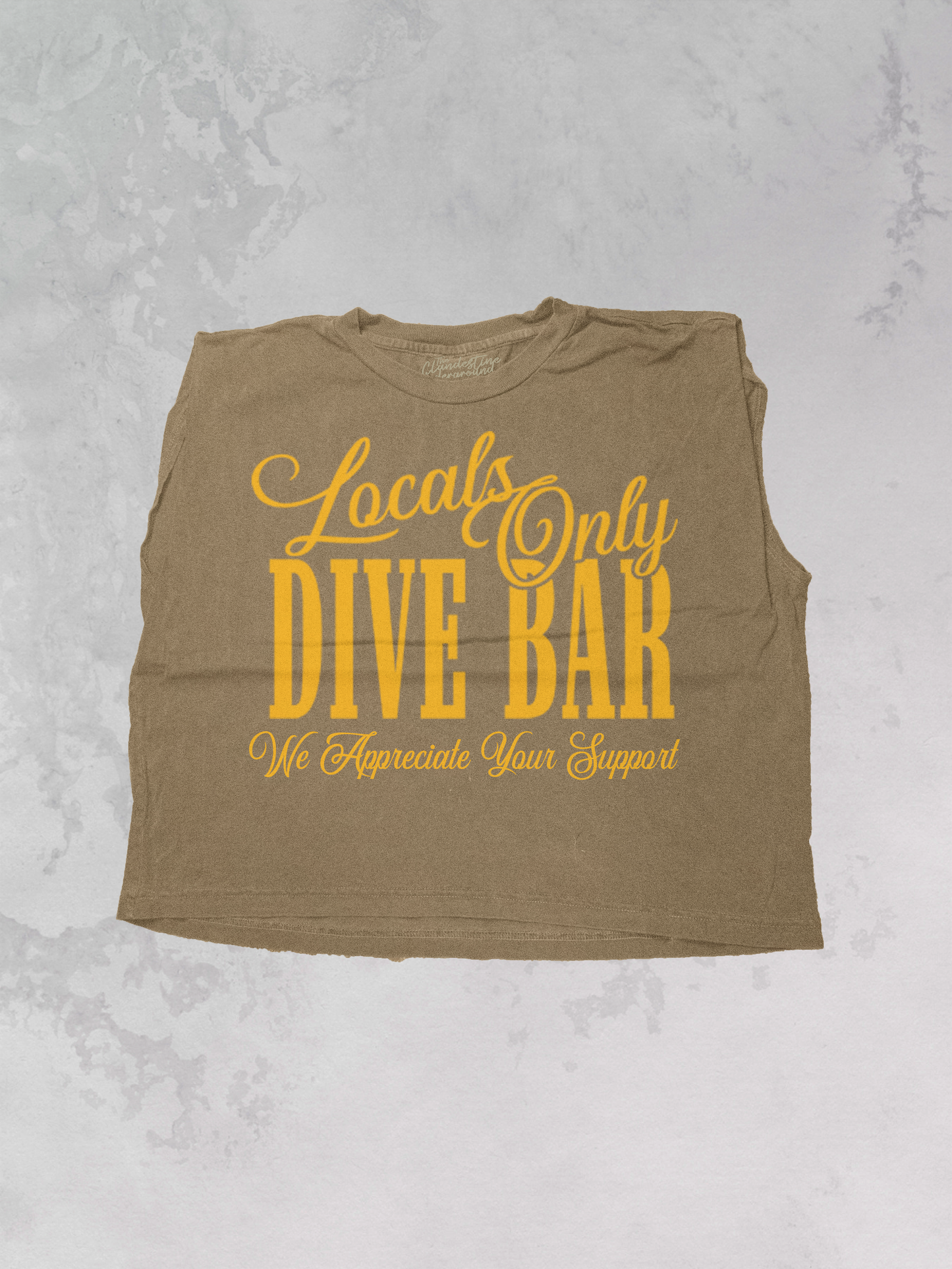 Underground Original Design: Locals Only Dive Bar Vintage Cropped Muscle Tank