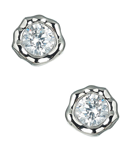 Margot - Bezel Textured Stud Earring - 18k Gold Plated- Darby Clark Collection