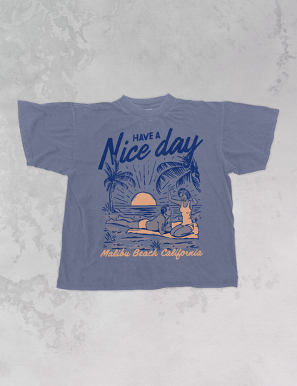 Underground Original Design: Have A Nice Day, Malibu Beach Oversized TShirt