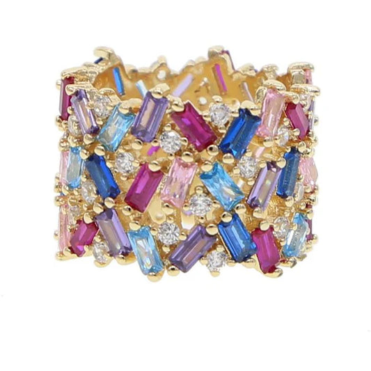 Stacie Rainbow Baguette Ring Size 7