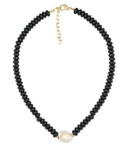 Susie- Quartz Beaded Necklace with freshwater Pearl