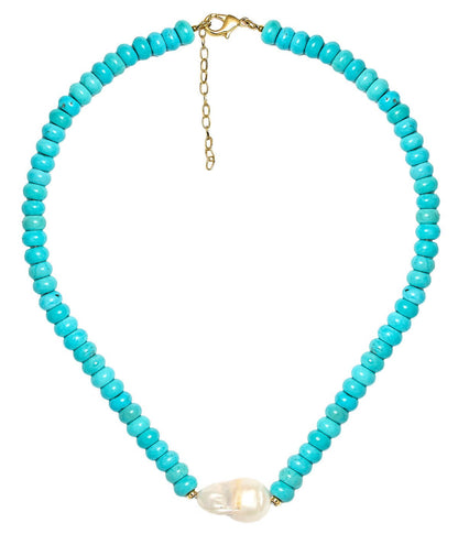 Susie- Quartz Beaded Necklace with freshwater Pearl
