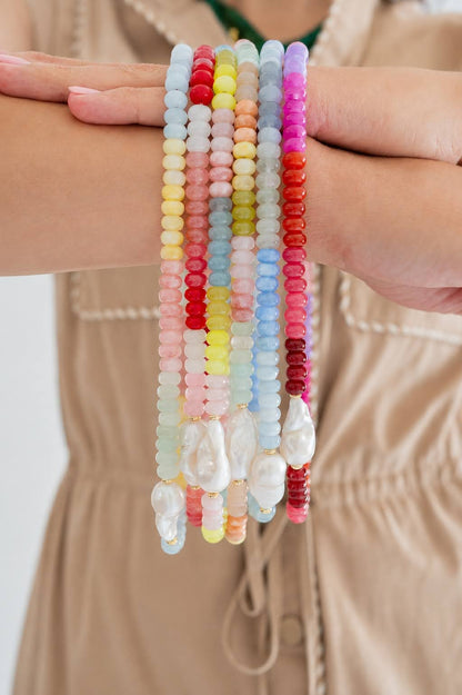 Susie- Quartz Beaded Necklace with freshwater Pearl