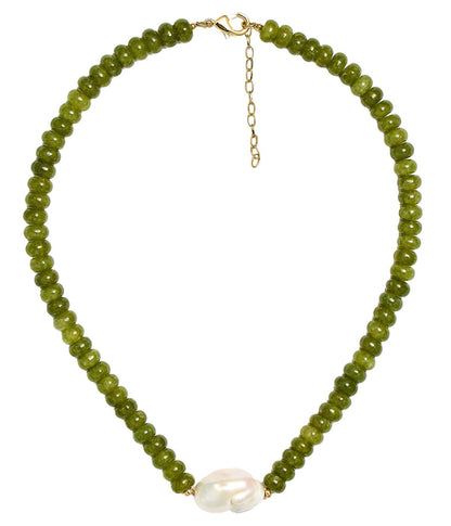 Susie- Quartz Beaded Necklace with freshwater Pearl
