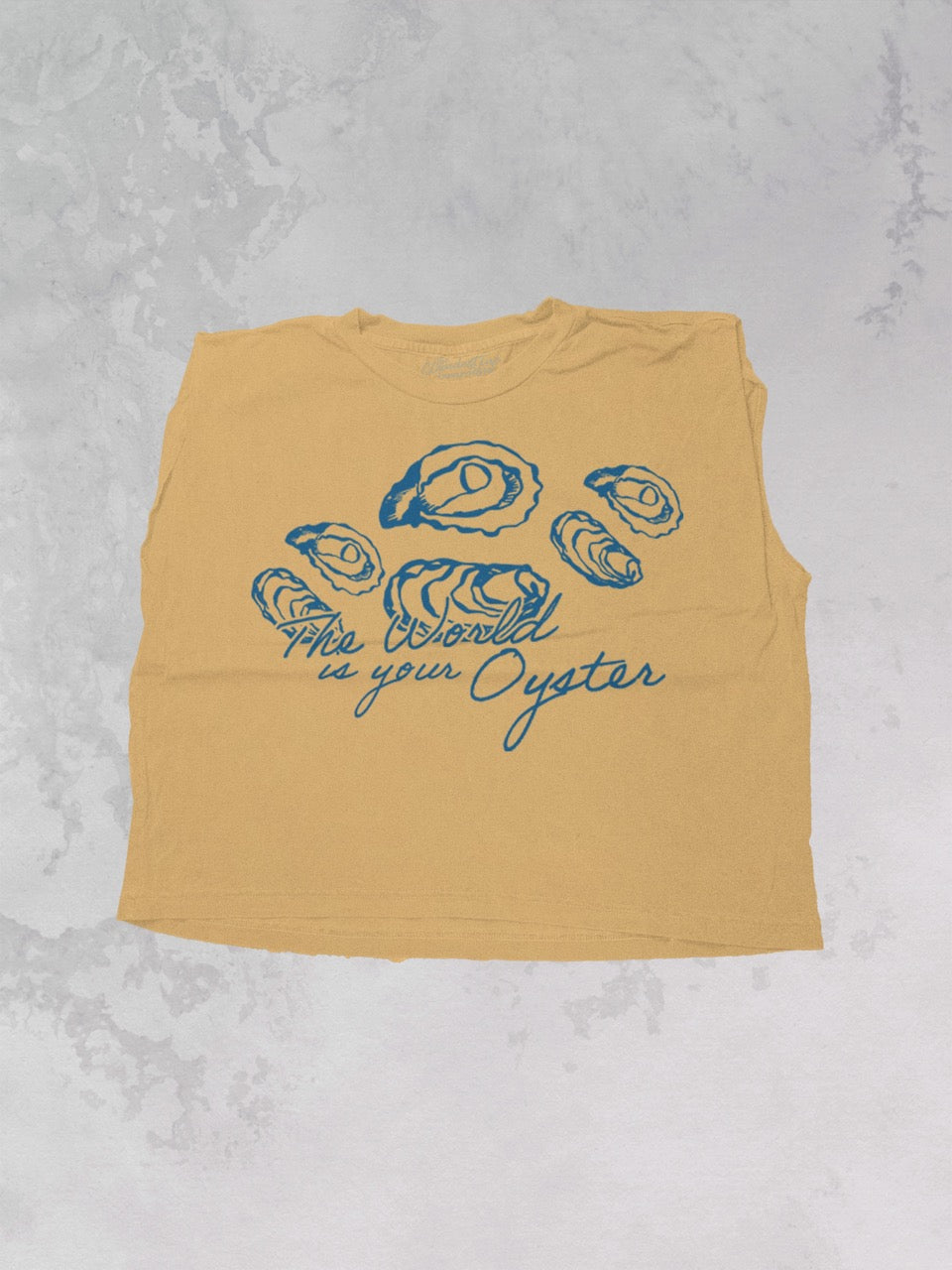 Underground Original Design: The World is Your Oyster Vintage Cropped Muscle Tank