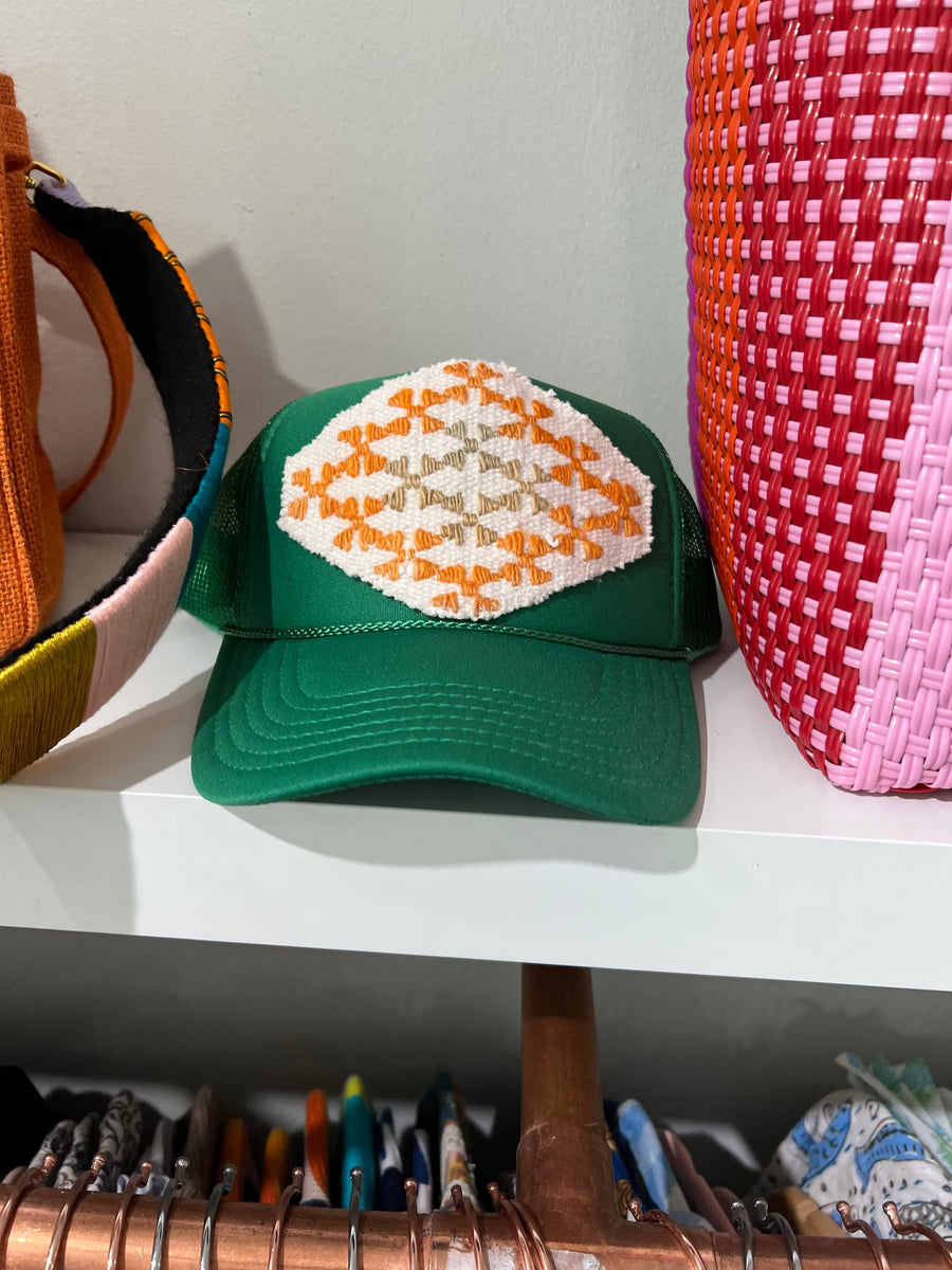 LV Authentic Patch Trucker Hat in Green