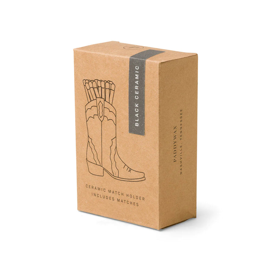 Black Cowboy Boot Match Holder