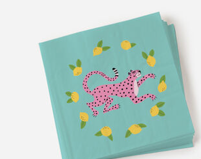 Leopard and Bird Napkins