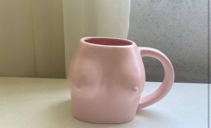 Pink boob mug