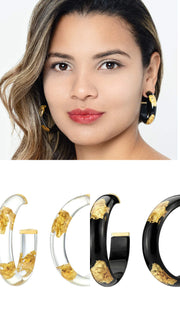24 k gold leaf earrings